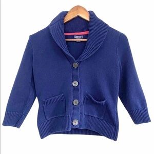 American Living 3/4 Sleeve Chunky Knit Button Cardigan Sweater